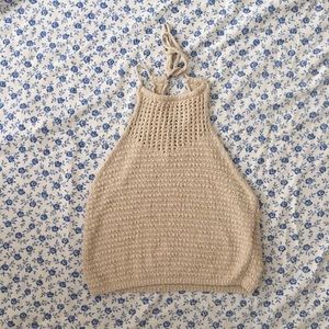 knit high neck tank top